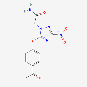 molecular formula C12H11N5O5 B15003623 2-[5-(4-acetylphenoxy)-3-nitro-1H-1,2,4-triazol-1-yl]acetamide 