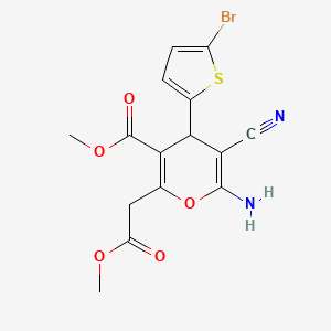 methyl 6-amino-4-(5-bromothiophen-2-yl)-5-cyano-2-(2-methoxy-2-oxoethyl)-4H-pyran-3-carboxylate