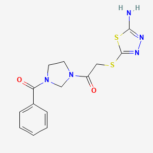 2-[(5-Amino-1,3,4-thiadiazol-2-yl)sulfanyl]-1-[3-(phenylcarbonyl)imidazolidin-1-yl]ethanone