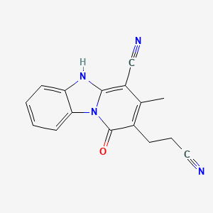 2-(2-Cyanoethyl)-1-hydroxy-3-methylpyrido[1,2-a]benzimidazole-4-carbonitrile