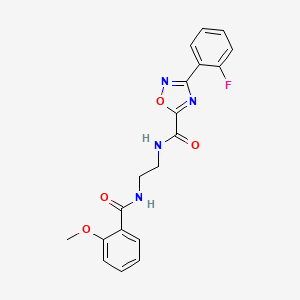 molecular formula C19H17FN4O4 B15003655 3-(2-fluorophenyl)-N-(2-{[(2-methoxyphenyl)carbonyl]amino}ethyl)-1,2,4-oxadiazole-5-carboxamide 