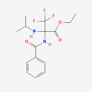 molecular formula C15H19F3N2O3 B15003685 Ethyl 2-benzamido-3,3,3-trifluoro-2-(isopropylamino)propionate 