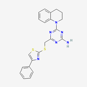 4-(3,4-dihydroquinolin-1(2H)-yl)-6-{[(4-phenyl-1,3-thiazol-2-yl)sulfanyl]methyl}-1,3,5-triazin-2-amine