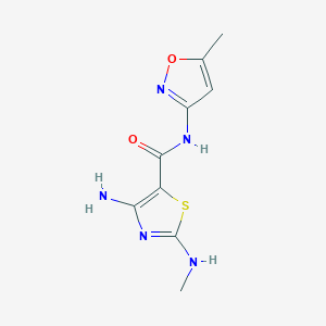 molecular formula C9H11N5O2S B15003722 4-amino-2-(methylamino)-N-(5-methyl-1,2-oxazol-3-yl)-1,3-thiazole-5-carboxamide CAS No. 664999-78-4