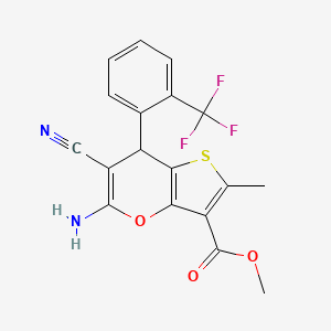 methyl 5-amino-6-cyano-2-methyl-7-[2-(trifluoromethyl)phenyl]-7H-thieno[3,2-b]pyran-3-carboxylate