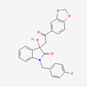 3-[2-(1,3-benzodioxol-5-yl)-2-oxoethyl]-1-(4-fluorobenzyl)-3-hydroxy-1,3-dihydro-2H-indol-2-one