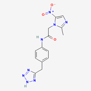 2-(2-methyl-5-nitro-1H-imidazol-1-yl)-N-[4-(2H-tetrazol-5-ylmethyl)phenyl]acetamide