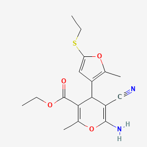 ethyl 6-amino-5-cyano-4-[5-(ethylsulfanyl)-2-methylfuran-3-yl]-2-methyl-4H-pyran-3-carboxylate