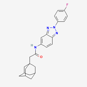 molecular formula C24H25FN4O B15003807 2-(Adamantan-1-YL)-N-[2-(4-fluorophenyl)-2H-1,2,3-benzotriazol-5-YL]acetamide 