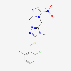 3-[(2-chloro-6-fluorobenzyl)sulfanyl]-4-methyl-5-[(2-methyl-5-nitro-1H-imidazol-1-yl)methyl]-4H-1,2,4-triazole