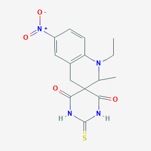 1'-ethyl-2'-methyl-6'-nitro-2-thioxo-1',4'-dihydro-2H,2'H-spiro[pyrimidine-5,3'-quinoline]-4,6(1H,3H)-dione