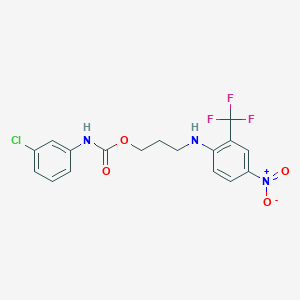 3-{[4-Nitro-2-(trifluoromethyl)phenyl]amino}propyl (3-chlorophenyl)carbamate