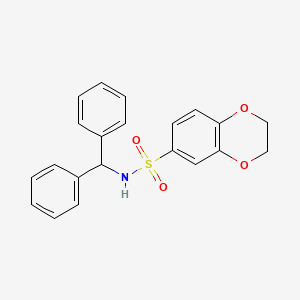 molecular formula C21H19NO4S B15003877 N-(diphenylmethyl)-2,3-dihydro-1,4-benzodioxine-6-sulfonamide 