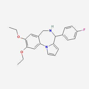 molecular formula C22H23FN2O2 B15003912 8,9-diethoxy-4-(4-fluorophenyl)-5,6-dihydro-4H-pyrrolo[1,2-a][1,4]benzodiazepine 