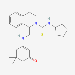 N-cyclopentyl-1-{[(5,5-dimethyl-3-oxocyclohex-1-en-1-yl)amino]methyl}-3,4-dihydroisoquinoline-2(1H)-carbothioamide