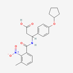 3-(4-Cyclopentyloxyphenyl)-3-[(3-methyl-2-nitrobenzoyl)amino]propanoic acid