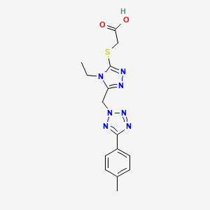 [(4-ethyl-5-{[5-(4-methylphenyl)-2H-tetrazol-2-yl]methyl}-4H-1,2,4-triazol-3-yl)sulfanyl]acetic acid