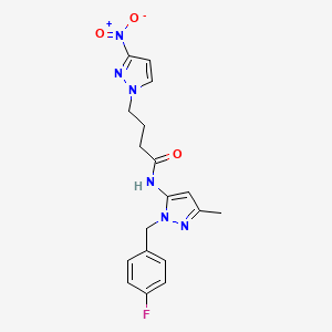 N-[1-(4-fluorobenzyl)-3-methyl-1H-pyrazol-5-yl]-4-(3-nitro-1H-pyrazol-1-yl)butanamide