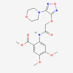 molecular formula C18H22N4O8 B15003965 Methyl 4,5-dimethoxy-2-[({[4-(morpholin-4-yl)-1,2,5-oxadiazol-3-yl]oxy}acetyl)amino]benzoate 