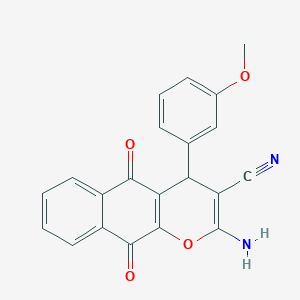 2-amino-4-(3-methoxyphenyl)-5,10-dioxo-5,10-dihydro-4H-benzo[g]chromene-3-carbonitrile