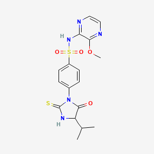 N-(3-methoxypyrazin-2-yl)-4-[5-oxo-4-(propan-2-yl)-2-thioxoimidazolidin-1-yl]benzenesulfonamide