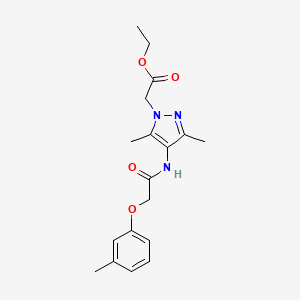 ethyl (3,5-dimethyl-4-{[(3-methylphenoxy)acetyl]amino}-1H-pyrazol-1-yl)acetate