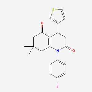 molecular formula C21H20FNO2S B15004125 1-(4-fluorophenyl)-7,7-dimethyl-4-(3-thienyl)-4,6,7,8-tetrahydro-2,5(1H,3H)-quinolinedione 