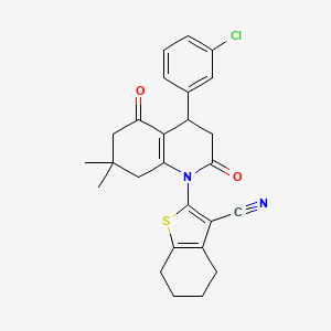 2-[4-(3-chlorophenyl)-7,7-dimethyl-2,5-dioxo-3,4,5,6,7,8-hexahydroquinolin-1(2H)-yl]-4,5,6,7-tetrahydro-1-benzothiophene-3-carbonitrile