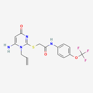 2-{[6-amino-4-oxo-1-(prop-2-en-1-yl)-1,4-dihydropyrimidin-2-yl]sulfanyl}-N-[4-(trifluoromethoxy)phenyl]acetamide