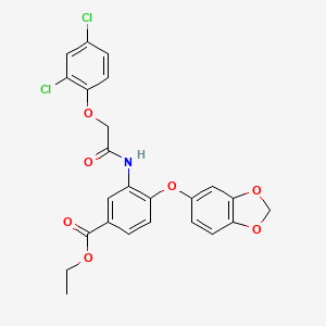 Ethyl 4-(1,3-benzodioxol-5-yloxy)-3-{[(2,4-dichlorophenoxy)acetyl]amino}benzoate