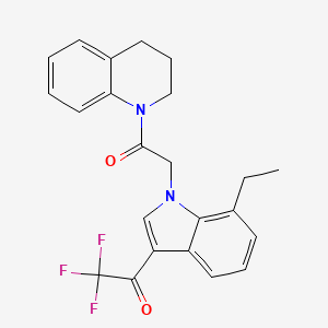 molecular formula C23H21F3N2O2 B15004180 1-{1-[2-(3,4-dihydroquinolin-1(2H)-yl)-2-oxoethyl]-7-ethyl-1H-indol-3-yl}-2,2,2-trifluoroethanone 