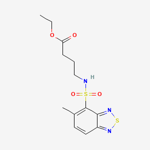 molecular formula C13H17N3O4S2 B15004196 Ethyl 4-[(5-methyl-2,1,3-benzothiadiazol-4-yl)sulfonylamino]butanoate 