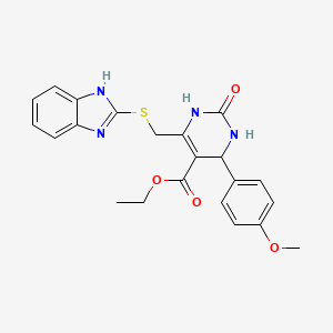 ethyl 6-[(1H-benzimidazol-2-ylsulfanyl)methyl]-4-(4-methoxyphenyl)-2-oxo-1,2,3,4-tetrahydropyrimidine-5-carboxylate