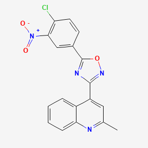 4-[5-(4-Chloro-3-nitrophenyl)-1,2,4-oxadiazol-3-yl]-2-methylquinoline