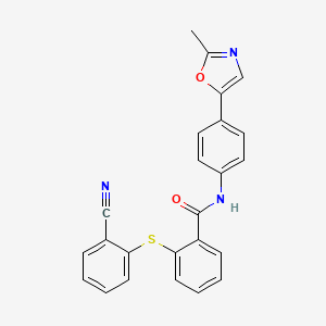 2-[(2-cyanophenyl)sulfanyl]-N-[4-(2-methyl-1,3-oxazol-5-yl)phenyl]benzamide