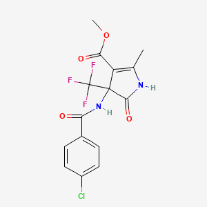 methyl 4-{[(4-chlorophenyl)carbonyl]amino}-2-methyl-5-oxo-4-(trifluoromethyl)-4,5-dihydro-1H-pyrrole-3-carboxylate