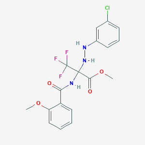 methyl 2-[2-(3-chlorophenyl)hydrazinyl]-3,3,3-trifluoro-N-[(2-methoxyphenyl)carbonyl]alaninate