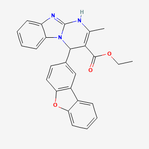 molecular formula C26H21N3O3 B15004322 Ethyl 4-(dibenzo[b,d]furan-2-yl)-2-methyl-1,4-dihydropyrimido[1,2-a]benzimidazole-3-carboxylate 