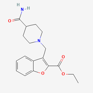 Ethyl 3-[(4-carbamoylpiperidin-1-yl)methyl]-1-benzofuran-2-carboxylate