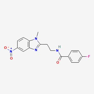 4-fluoro-N-[2-(1-methyl-5-nitro-1H-benzimidazol-2-yl)ethyl]benzamide