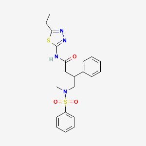 4-[benzenesulfonyl(methyl)amino]-N-(5-ethyl-1,3,4-thiadiazol-2-yl)-3-phenylbutanamide