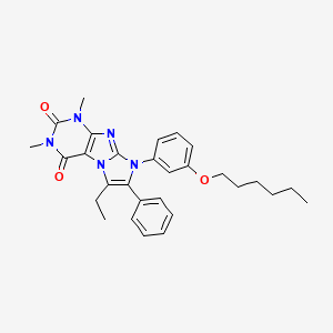 6-ethyl-8-[3-(hexyloxy)phenyl]-1,3-dimethyl-7-phenyl-1H-imidazo[2,1-f]purine-2,4(3H,8H)-dione