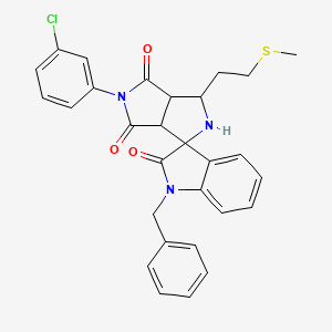 1-benzyl-5'-(3-chlorophenyl)-3'-[2-(methylsulfanyl)ethyl]-3a',6a'-dihydro-2'H-spiro[indole-3,1'-pyrrolo[3,4-c]pyrrole]-2,4',6'(1H,3'H,5'H)-trione