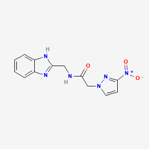 molecular formula C13H12N6O3 B15004465 N-(1H-benzimidazol-2-ylmethyl)-2-(3-nitro-1H-pyrazol-1-yl)acetamide 