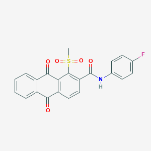 N-(4-fluorophenyl)-1-(methylsulfonyl)-9,10-dioxo-9,10-dihydroanthracene-2-carboxamide