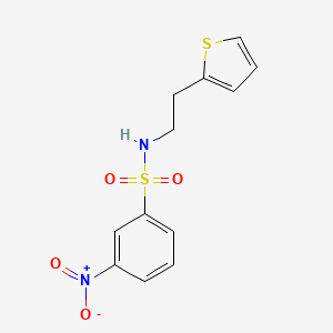 molecular formula C12H12N2O4S2 B15004481 3-nitro-N-[2-(thiophen-2-yl)ethyl]benzenesulfonamide 