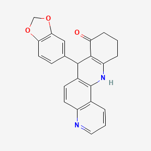 molecular formula C23H18N2O3 B15004521 7-(1,3-benzodioxol-5-yl)-7,10,11,12-tetrahydrobenzo[b][1,7]phenanthrolin-8(9H)-one 