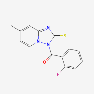 molecular formula C14H10FN3OS B15004527 (2-fluorophenyl)(7-methyl-2-thioxo[1,2,4]triazolo[1,5-a]pyridin-3(2H)-yl)methanone 