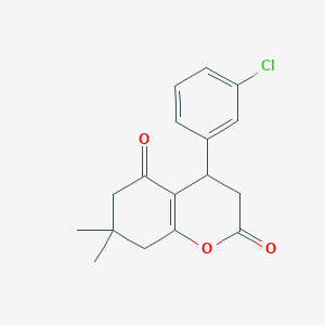 molecular formula C17H17ClO3 B15004534 4-(3-chlorophenyl)-7,7-dimethyl-4,6,7,8-tetrahydro-2H-chromene-2,5(3H)-dione 