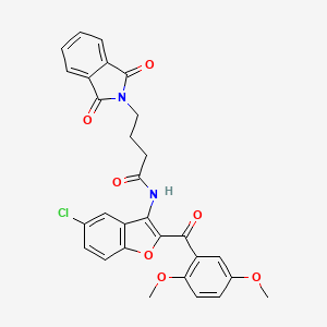 N-{5-chloro-2-[(2,5-dimethoxyphenyl)carbonyl]-1-benzofuran-3-yl}-4-(1,3-dioxo-1,3-dihydro-2H-isoindol-2-yl)butanamide